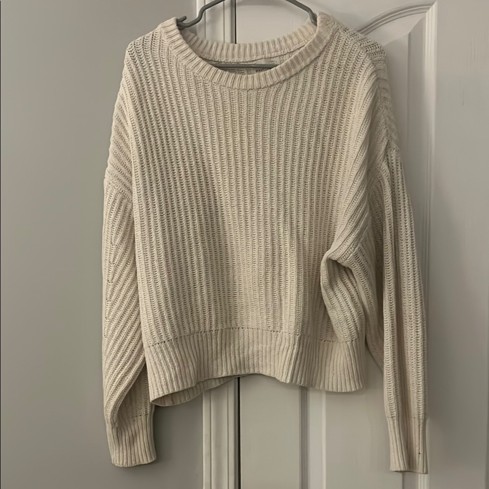 A New Day Cream Chunky Knit Crew Neck Sweater
